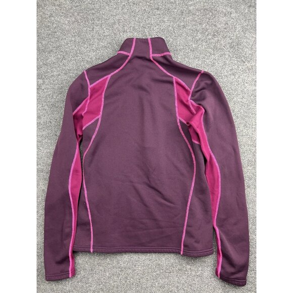 Patagonia Sweater Womens Medium Purple Pink Half Zip Fleece Pullover Thumbholes - Picture 7 of 7